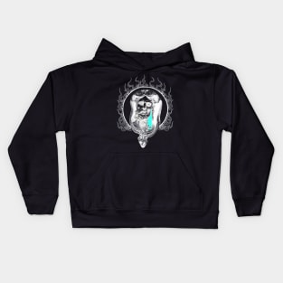 Greek God's Inner Soul with Flames and Heart Kids Hoodie
